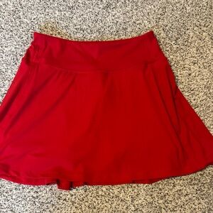 Red Athletic Skort with Comfortable Stretch Waistband